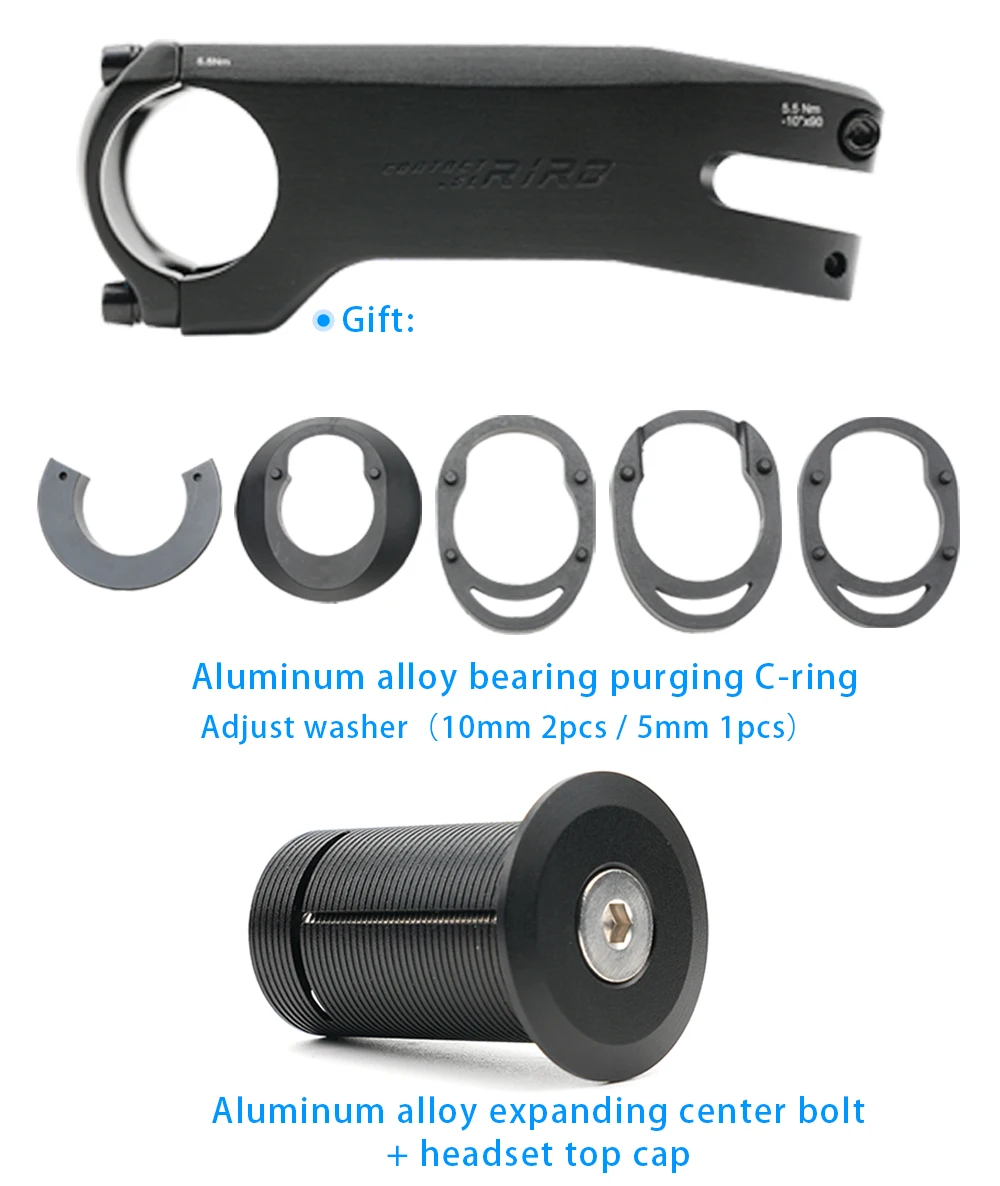 RIRO Fahrrad-Vorbau mit versteckter Kabelführung 28,6/31,8 mm, leichter Aluminiumlegierung, geschmiedeter CNC-Vorbau mit Abstandshaltern, interne Kabelführung für Rennräder – Detail 8