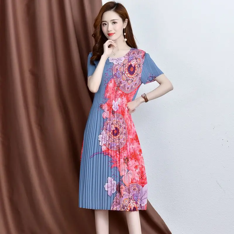 

Summer Fashion Printed Elastic Pleated Dress 2025 New streetwear LOOSE FIT vestidos de mujer elegantes para fiesta