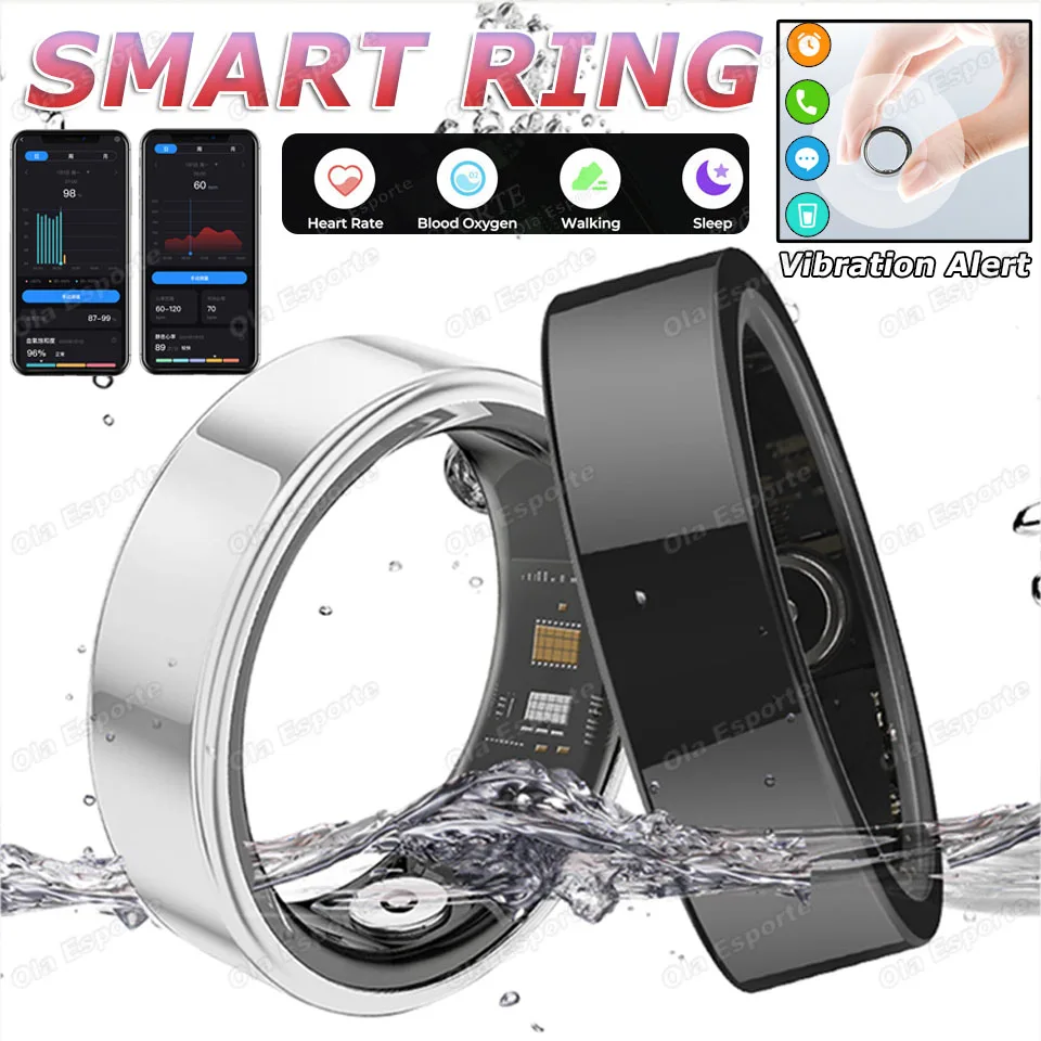 

2026 New Vibration Alerts Smart Ring Heart Rate Sleep Monitoring Alarm Clock Message Notification Waterproof Men Women Smartring