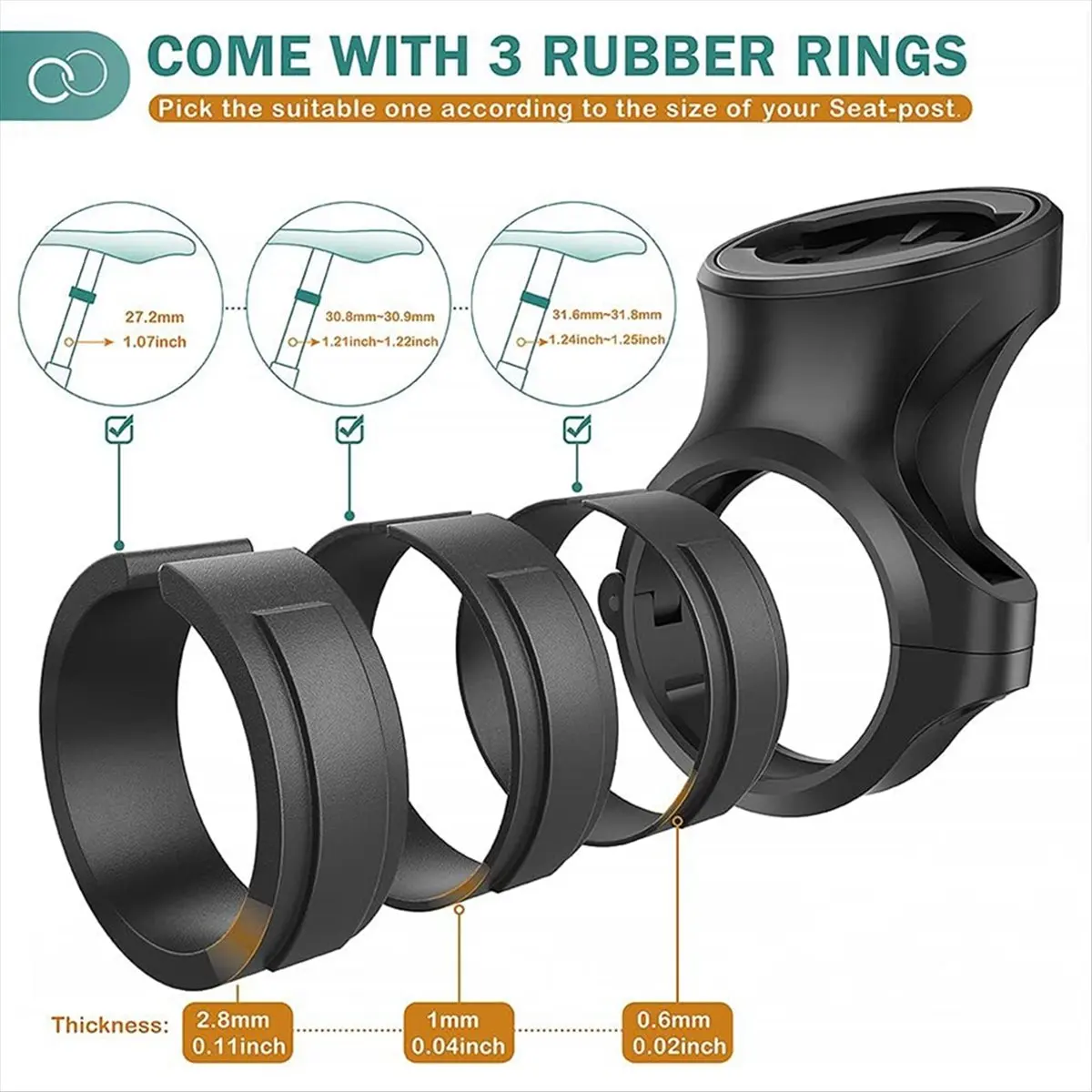 *ESTR Seat Post Quarter Turn Mount for Garmin Varia RTL510 RTL515 RVR315 Rearview - Fit 27.2mm 30.9mm 31.6mm Bars Seatpost