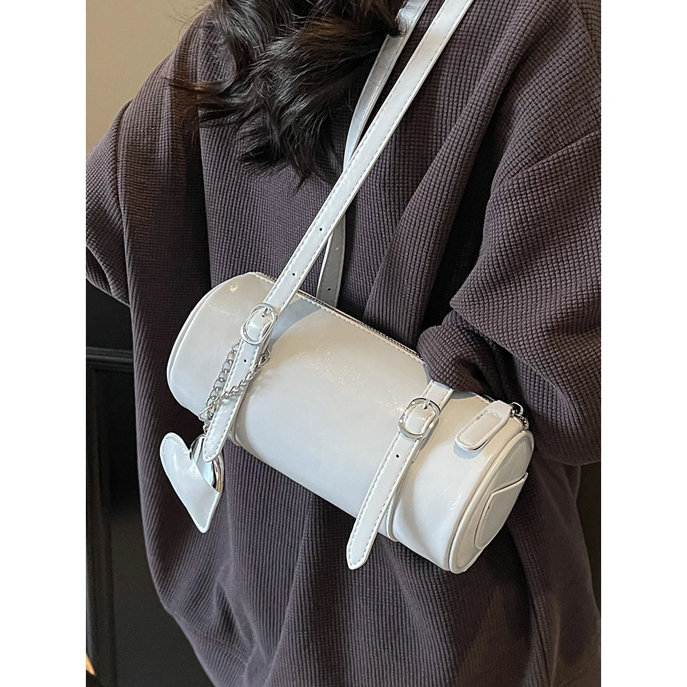 

French Style Elegant Shoulder Bags Solid Pu Leather Cute Pillow Underarm Pack Large Capacity Female Daily Outfits Handbags