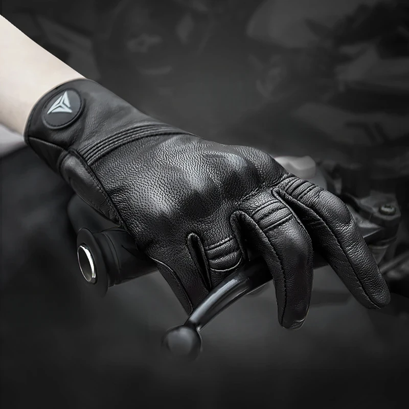 

Genuine Leather Motorcycle Rider Gloves for Men & Women, Summer Dirtbiker Cycling Motorcross Racing Anti-Slip Touchscreen Design