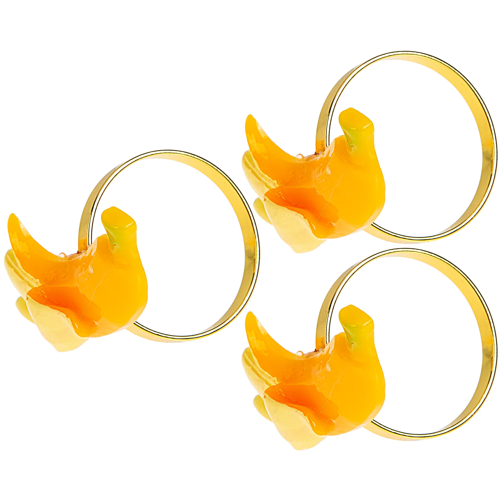 3pcs Fruit Napkin Buckles Metal Decorative Party Dining Table Home Use Cute Wedding Banquet Decor Adorable Small Napkin Rings