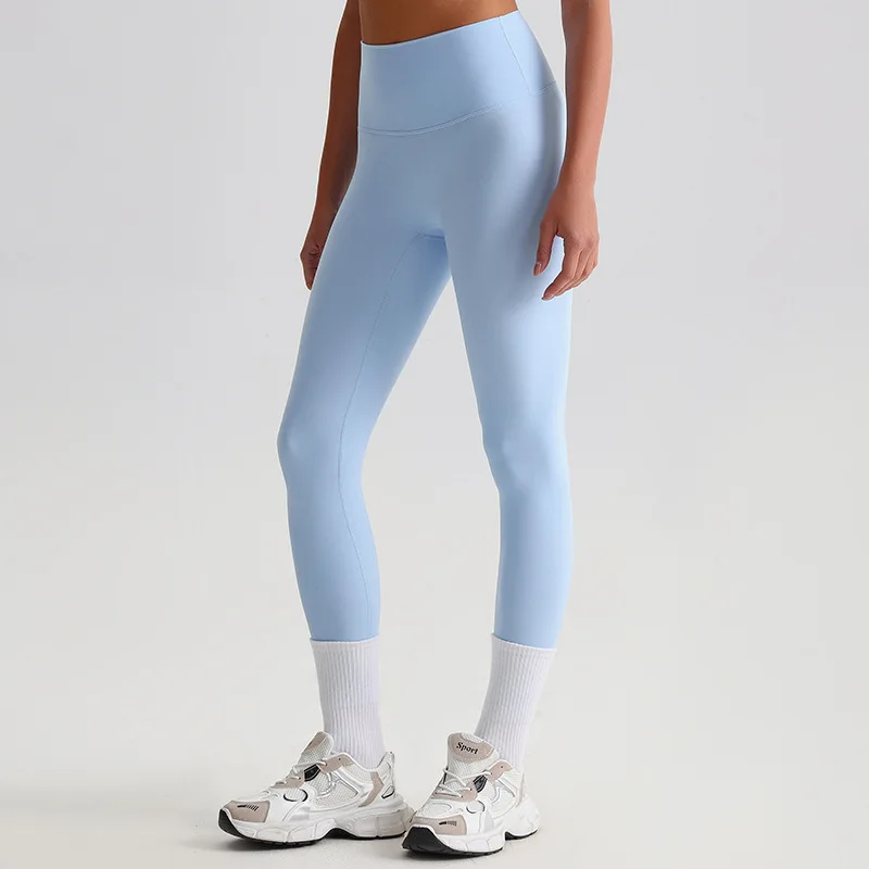 

Женские бесшовные брюки для йоги без шелковых линий, обнаженные, с высокой талией, подтягивающие бедра, эластичные спортивные леггинсы для бега и фитнеса