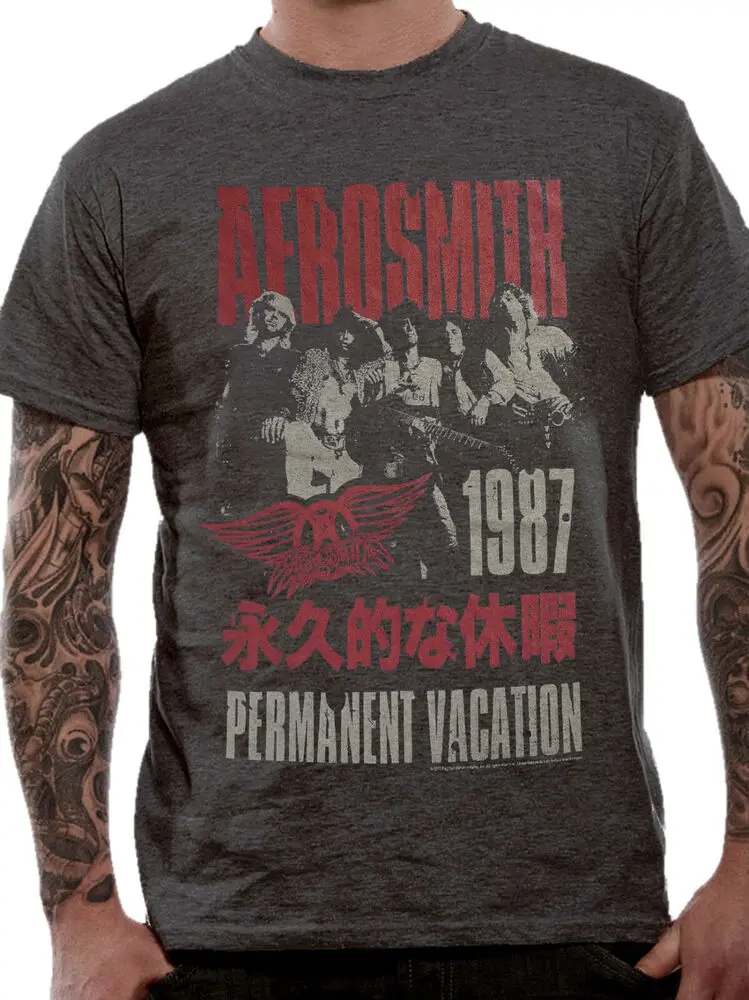 T Shirt Official Permanent Vacation Japanese 1987 Rock Steven Tyler