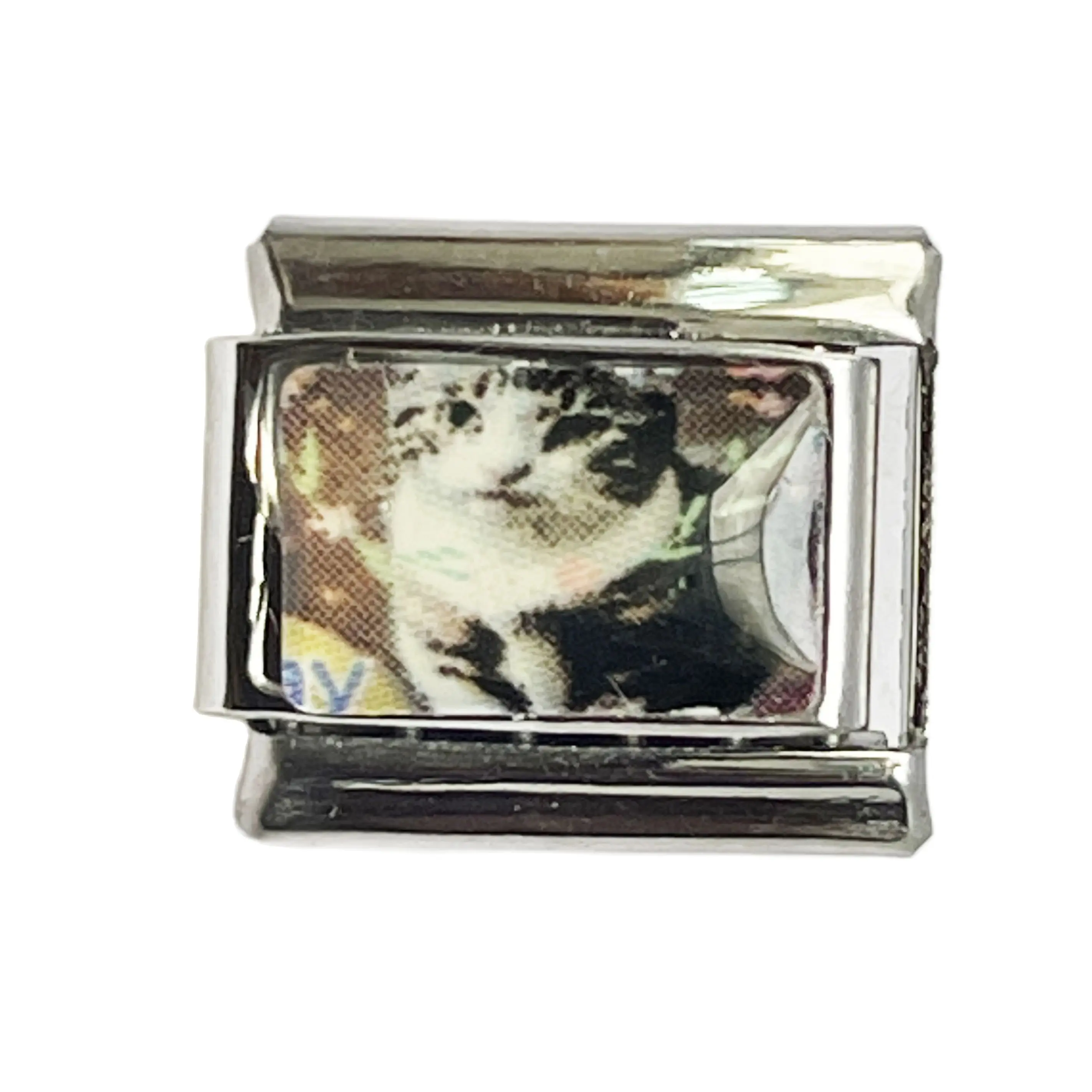 2024 New Cute Cartoon Cats Italian Charm Links Fit 9mm Stainless Steel Bracelet Making DIY Jewelry Wholesale