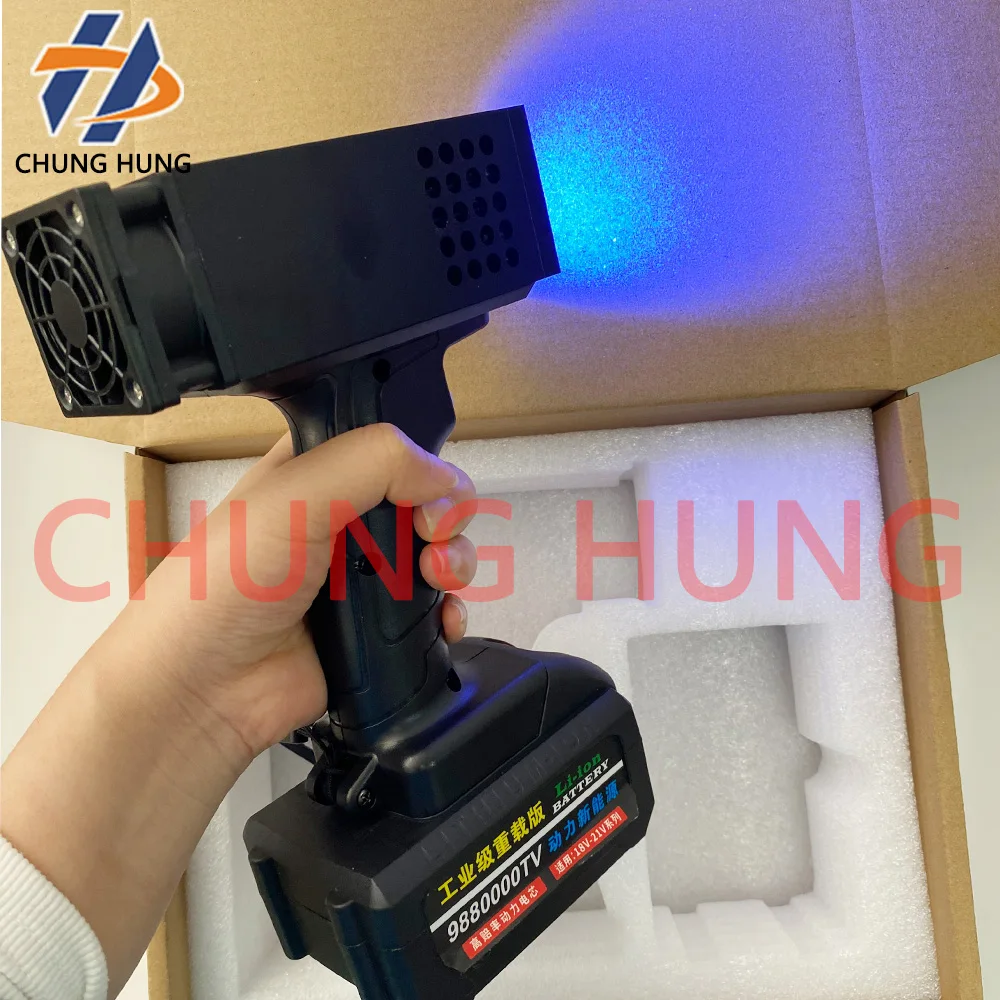

Rechargeable portable UV LED lamp for automotive paint curing inspection, grayscale defect detection, and metal panel cassette l
