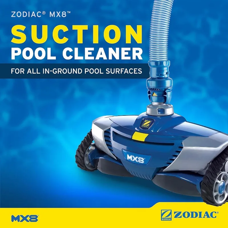 Zodiac MX8 Suction Pool Cleaner for All In-Ground Pool Surfaces, 39 ft Reach, Excellent Traction for All Surfaces