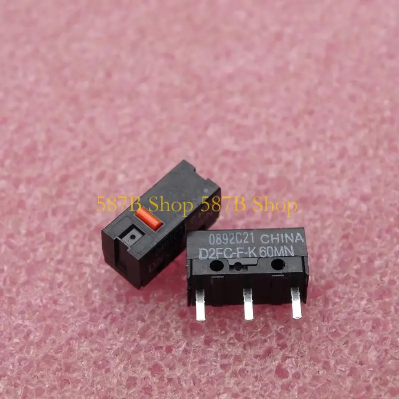 

587B 4Pcs Mouse Microswitch Red Dot Mouse Micro D2FC-F-K 60M 0.74N 3Pins