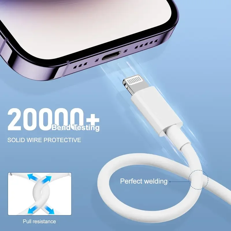 3 قطعة 5 قطعة MFi معتمد USB إلى البرق كابل TPE كابل شحن سريع sfor iPhone14 13 12 11Pro X 8 لباد الأبيض 1 متر 2 متر 3 متر