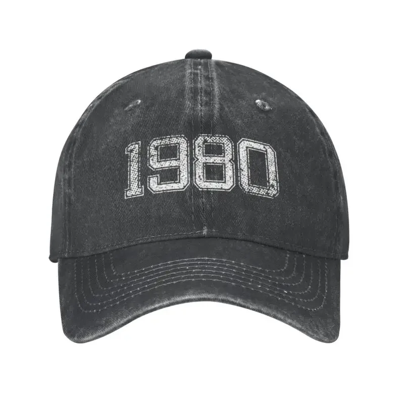 Custom Fashion Unisex Cotton Born In 1980 Birthday Gifts Baseball Cap Adult Adjustable Dad Hat for Men Women Sun Protection