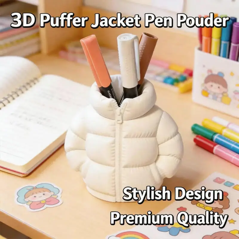 1PCS Down Jacket Shaped Pen Holder Desktop Storage Decoration Small And Delicate Office Decoration Storage Bookshelf Decoration