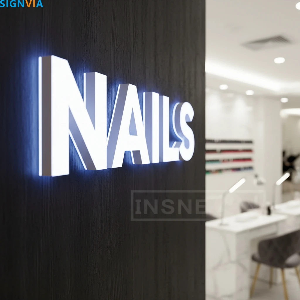 Aangepast logo bord - lichtgevende LED-letters acryl bord luxe merk metalen neon muur uithangbord voor winkel zakelijke reclame licht