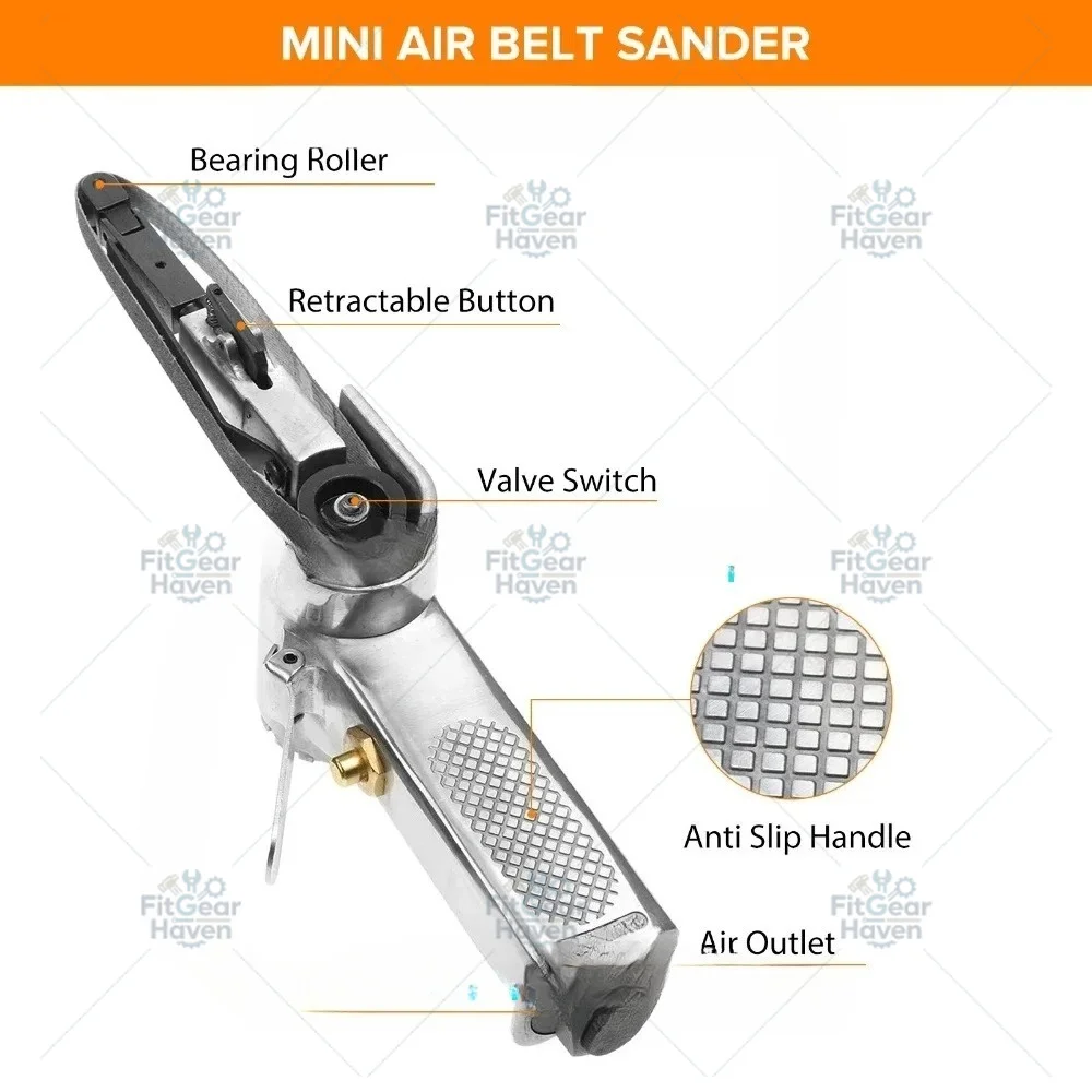Adjustable Air Angle Sander 330×10mm Pneumatic Belt Polisher