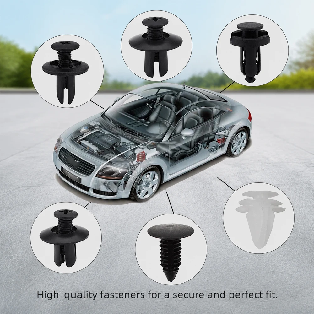100pcs Car Plastic Clips Auto Door Closer Pin Retainer Rivet Screws Disassembly Tools Mixed Pack for Car Repair