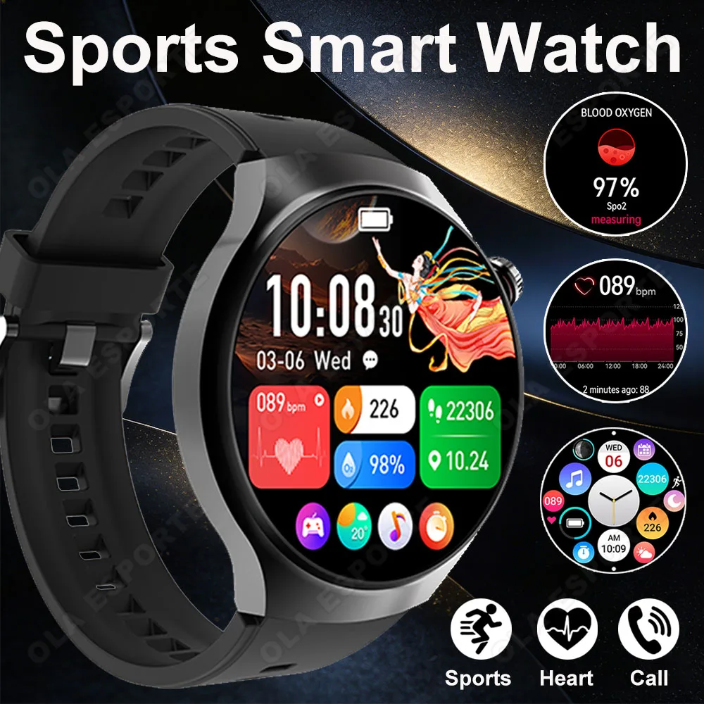 

2025 New Smart Watch Men Bluetooth Call Music Playback 5ATM Waterproof Large Battery Sports Smartwatch Heart Rate Sleep Monitor
