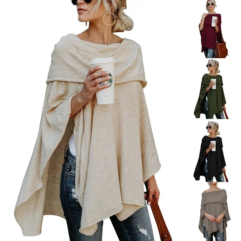 2025 New European And American Popular Off Shoulder Top Women's Spring And Autumn Loose Irregular Hem Off Shoulder Shirt