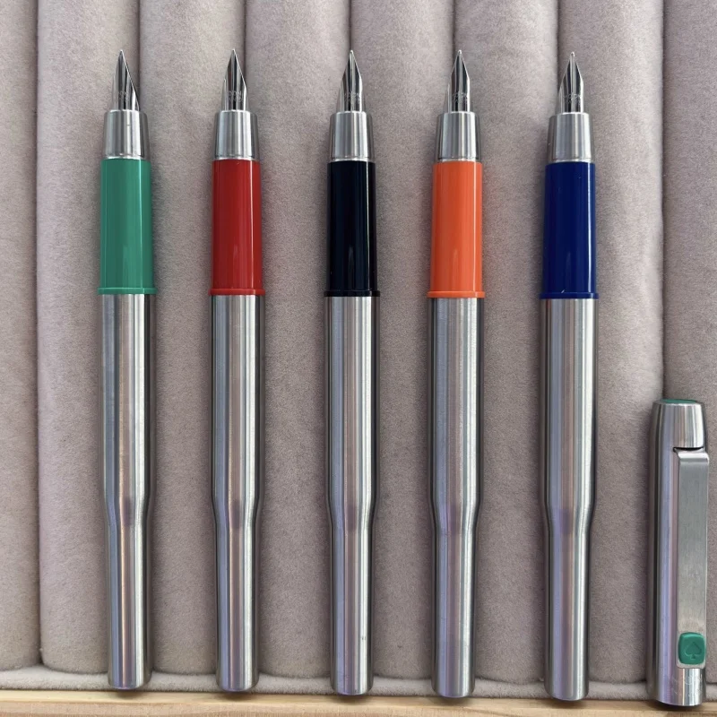 

MAJOHN Stainless Steel Metal Fountain Pen F 0.5MM Ballpoint Pen Stationery Authentic Quality Office Supplies Writing Gift