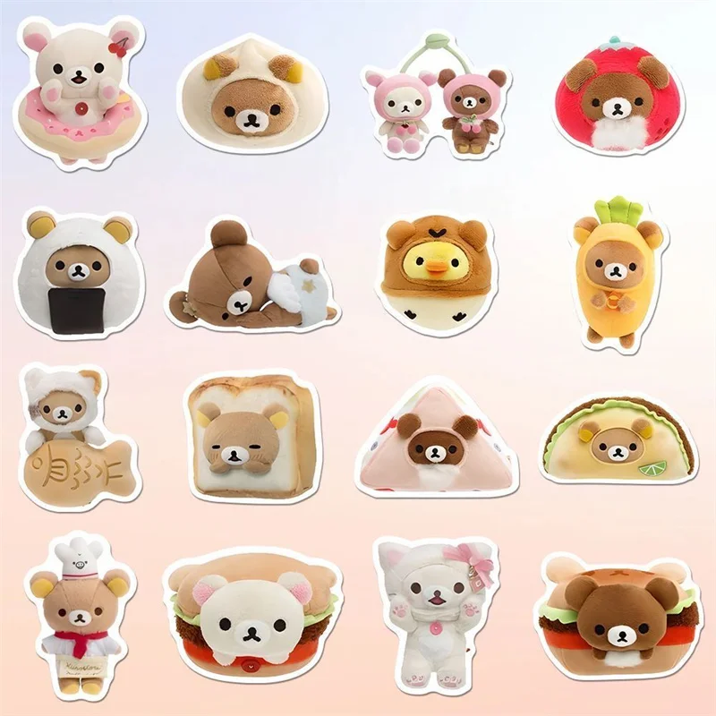 Rilakkuma Stickers 63 Pieces Set Cartoon Bear Cute Stickers Waterproof Scrapbooking Sticker Book Decor