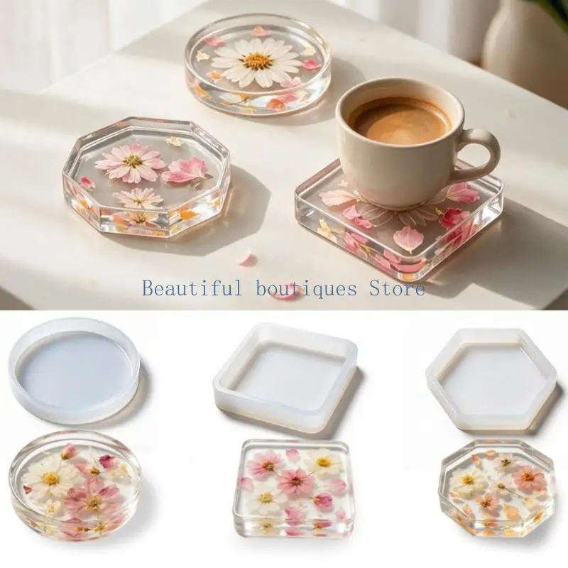 U4LF Round, Square, and Octagonal Silicone Mold for Resin Coasters