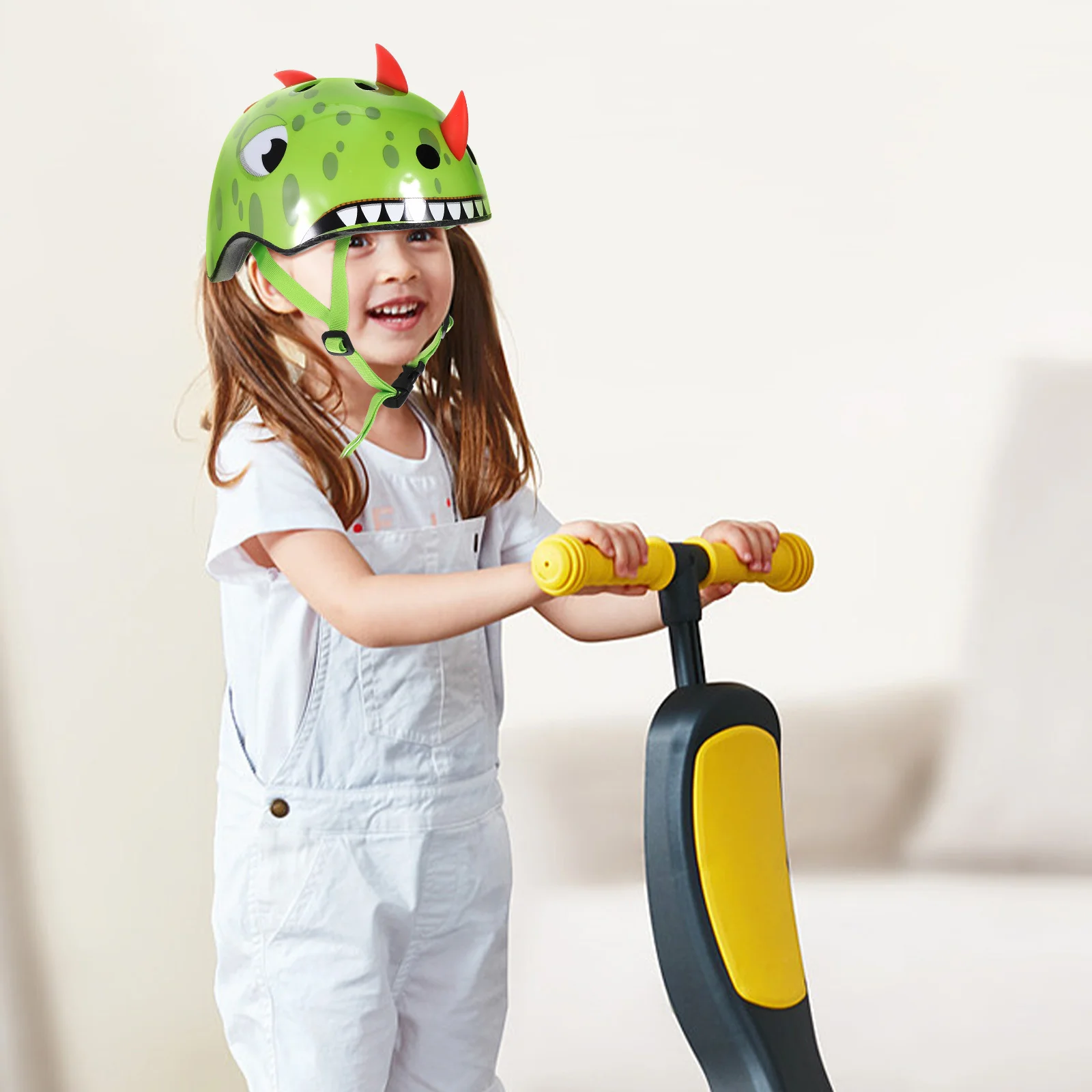 

3D Cartoon Dinosaur Bike Adjustable Pads Breathable Ventilated For Cycling Skating Riding 5-8