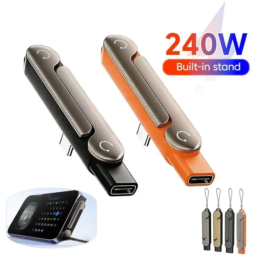 Durable 360° Rotating Super-fast Charging Bracket Detachable Foldable Data Cable Converter Cable Stand