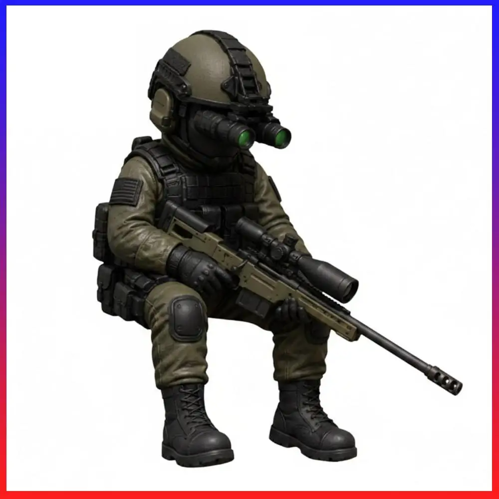 Tactical Mini Soldier Figurine Exquisite Craftsmanship Special Forces Statue for Household Adults Men Indoors Bedroom Use
