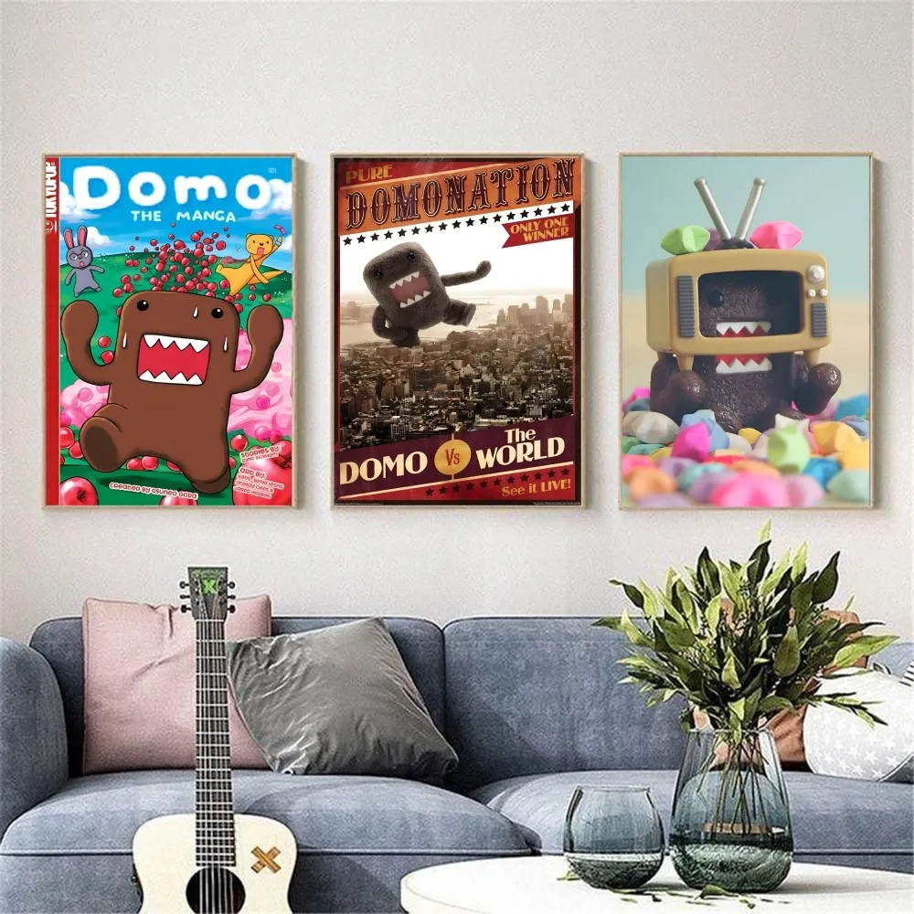 Cute Domo-Kun Classic Movie Poster HD art sticky wall waterproof home living room bedroom bar aesthetic decoration