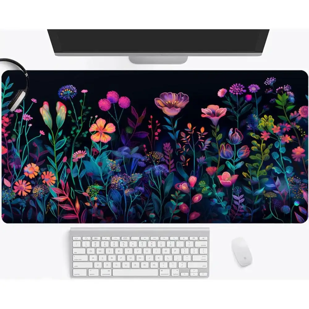 Wild Flower Meadow Mousepad Table Mat Playmat Vibrant Anti Fade Print Anime Games Pads For Laptop
