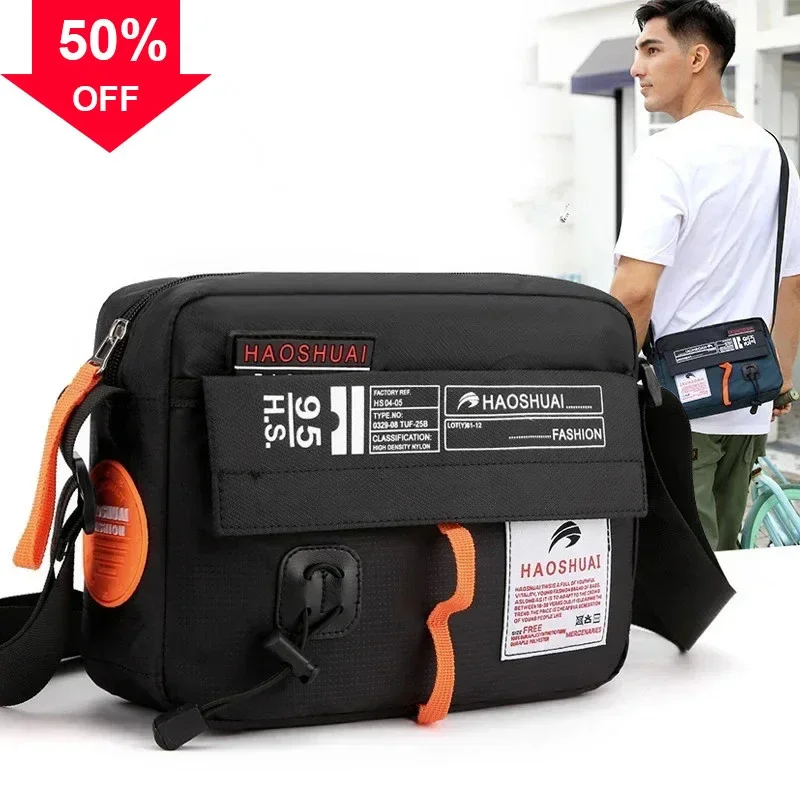 

Men Waterproof Nylon Messenger Shoulder Fashion Multi-Capacity Travel Sling Male Cross body Bag New