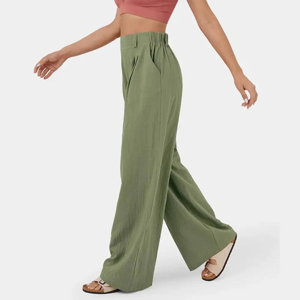 

Casual Wide-leg Pants Comfortable High Waist Wide Leg Women's Pants Loose Straight Casual Trousers with Deep Crotch for Full