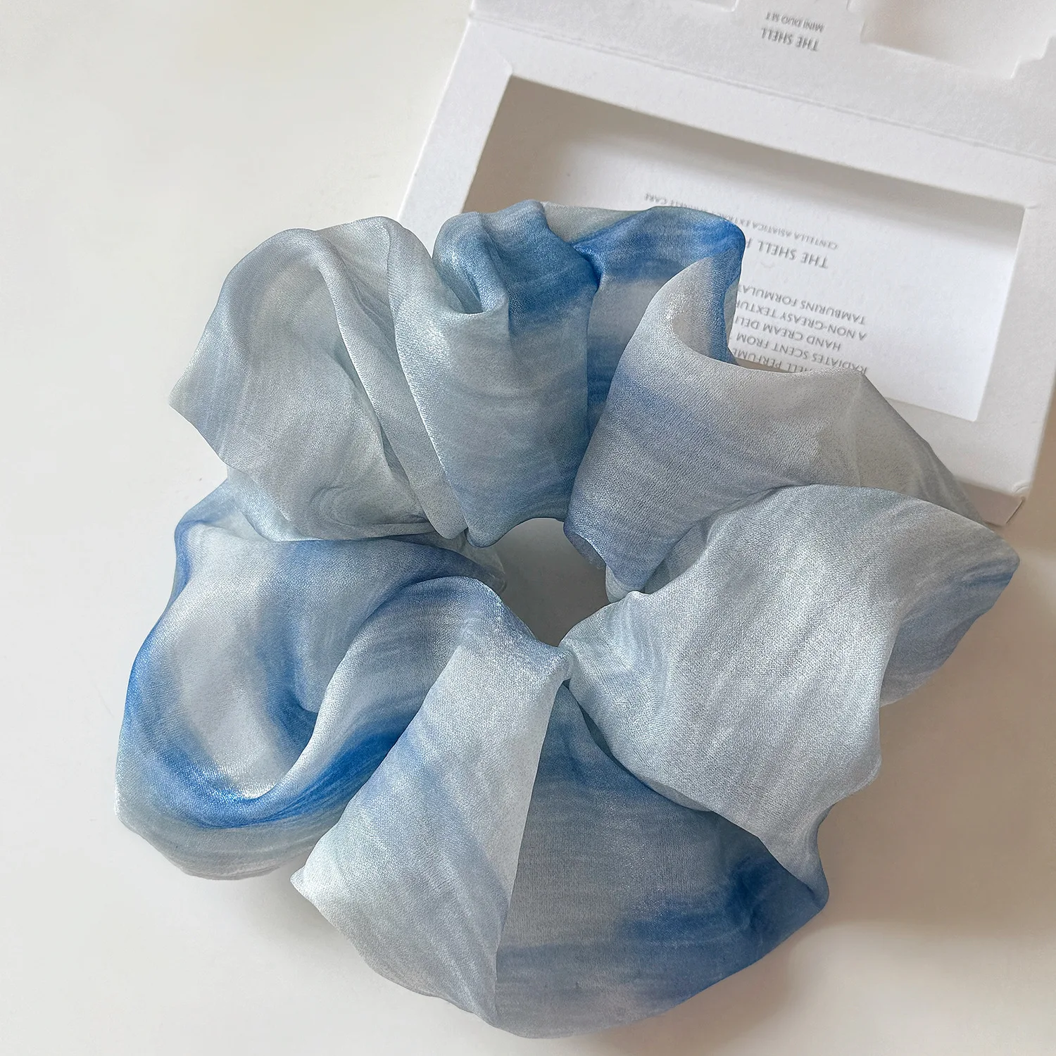 Ombre Mesh Scrunchies Lazy Style Soft High Stretch Hair Ties for Women Low Ponytail Holder Summer Minimalist Premium