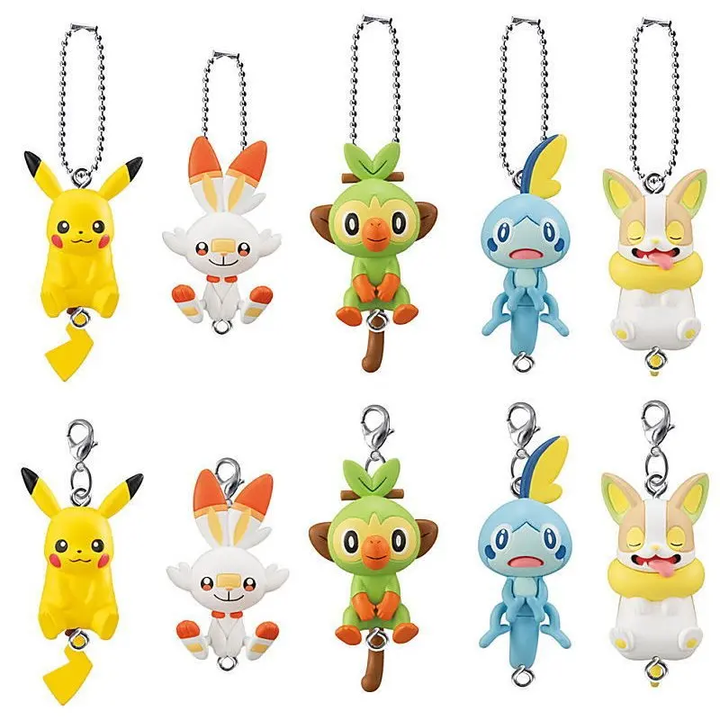 Spot Bandai Capsule Pokémon Character Modeling Hammer Pendant Scorbunny Yamper Action Figure MODEL TOYS