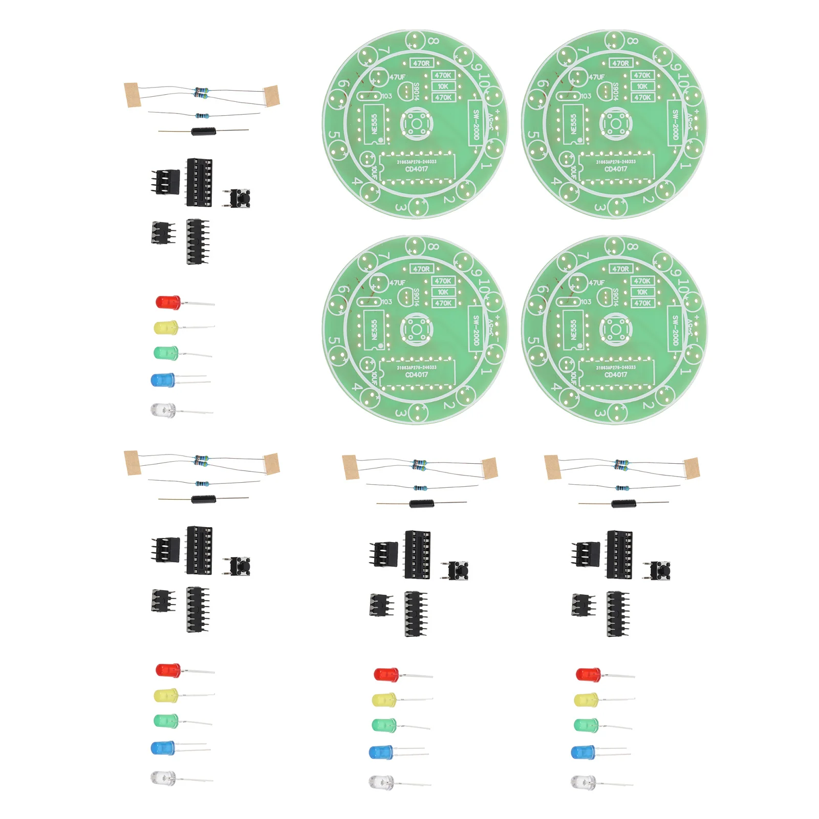 

4Sets Soldering Practice Kit for Adults - Real Electronic Components Training Board for Beginners - DIY Learning Soldering