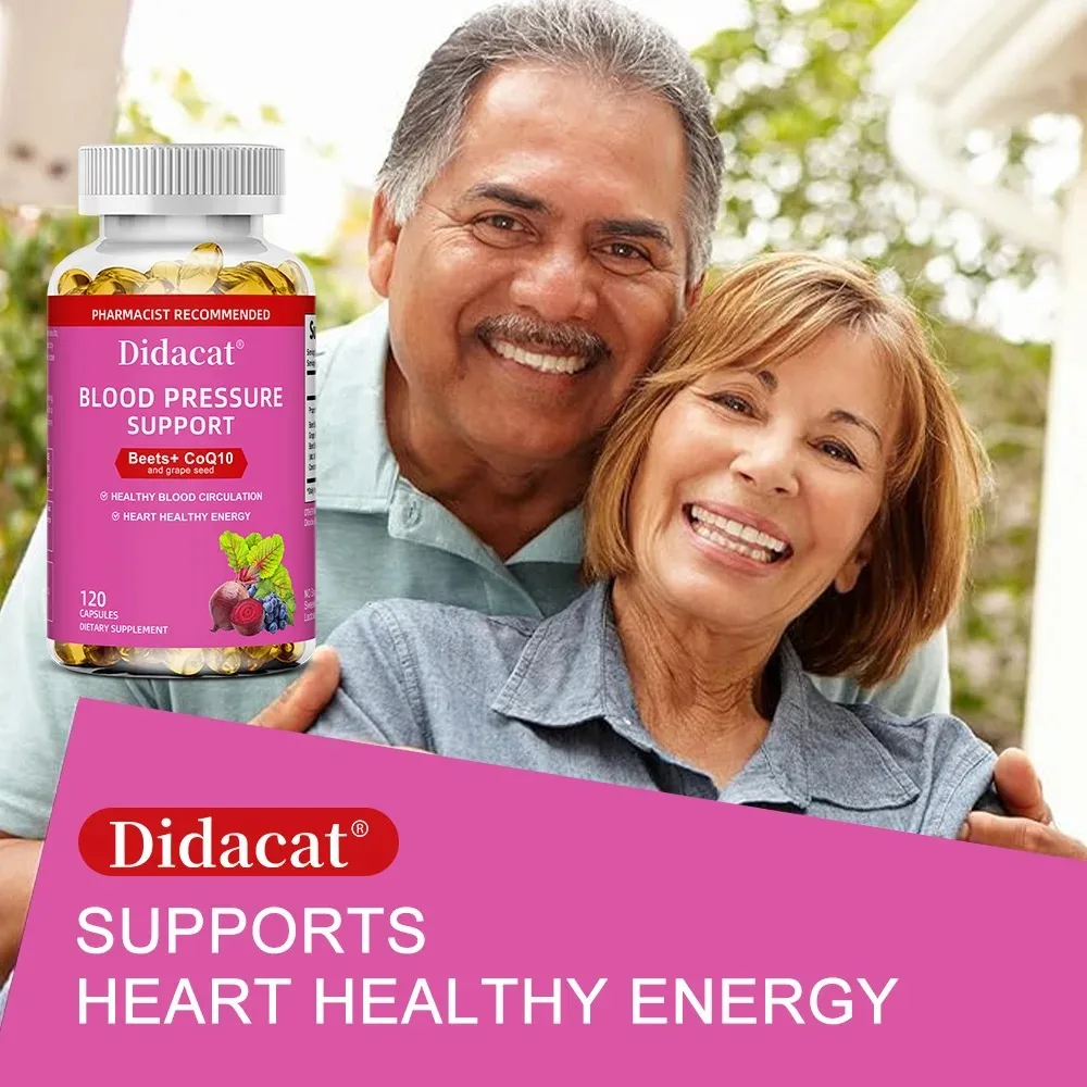 Organic Beetroot Capsules+CoQ10+Grape Seed Extract- Supports Healthy Blood Circulation&Heart Healthy Energy