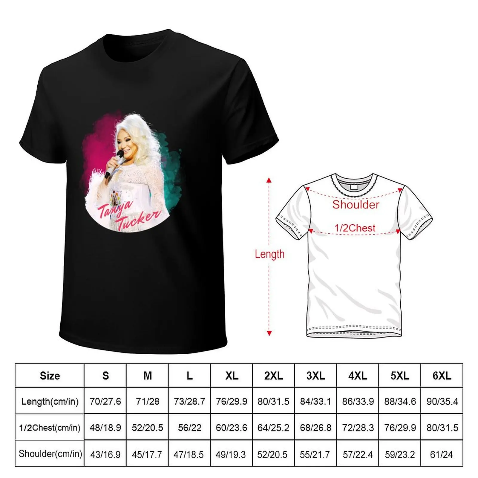 Tanya Tucker HD T - Shirt / Sticker T-Shirt Everyday Wear Basic Short Sleeve Top