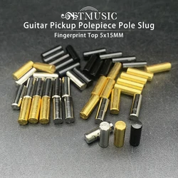 50Pcs Fingerprint Top 5x15MM Guitar Pickup Polepiece Pole Slug Rods 15mm Length 5mm Diameter Black/Gold/Chrome