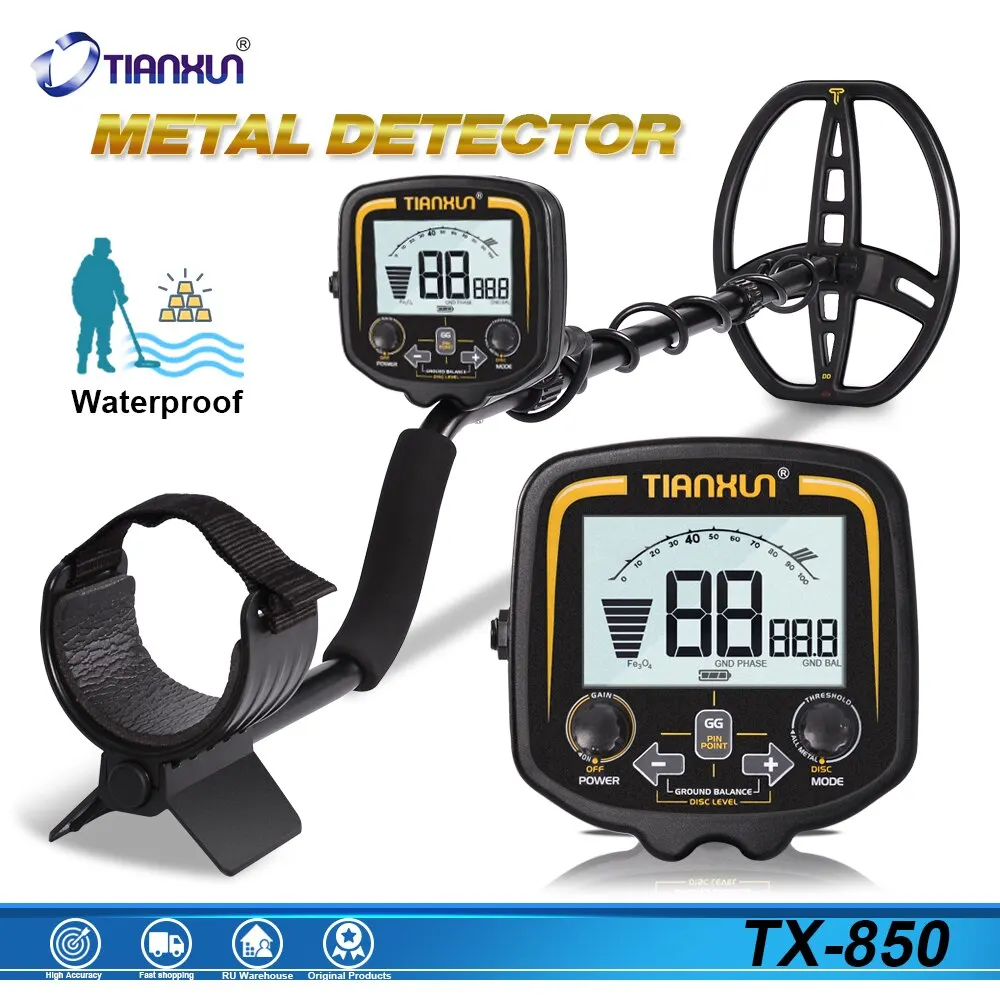 TX-850 Metal Detector Professional Underground Depth 2.5m Scanner Search Finder Gold Detector Treasure Hunter Pinpointer 11inch