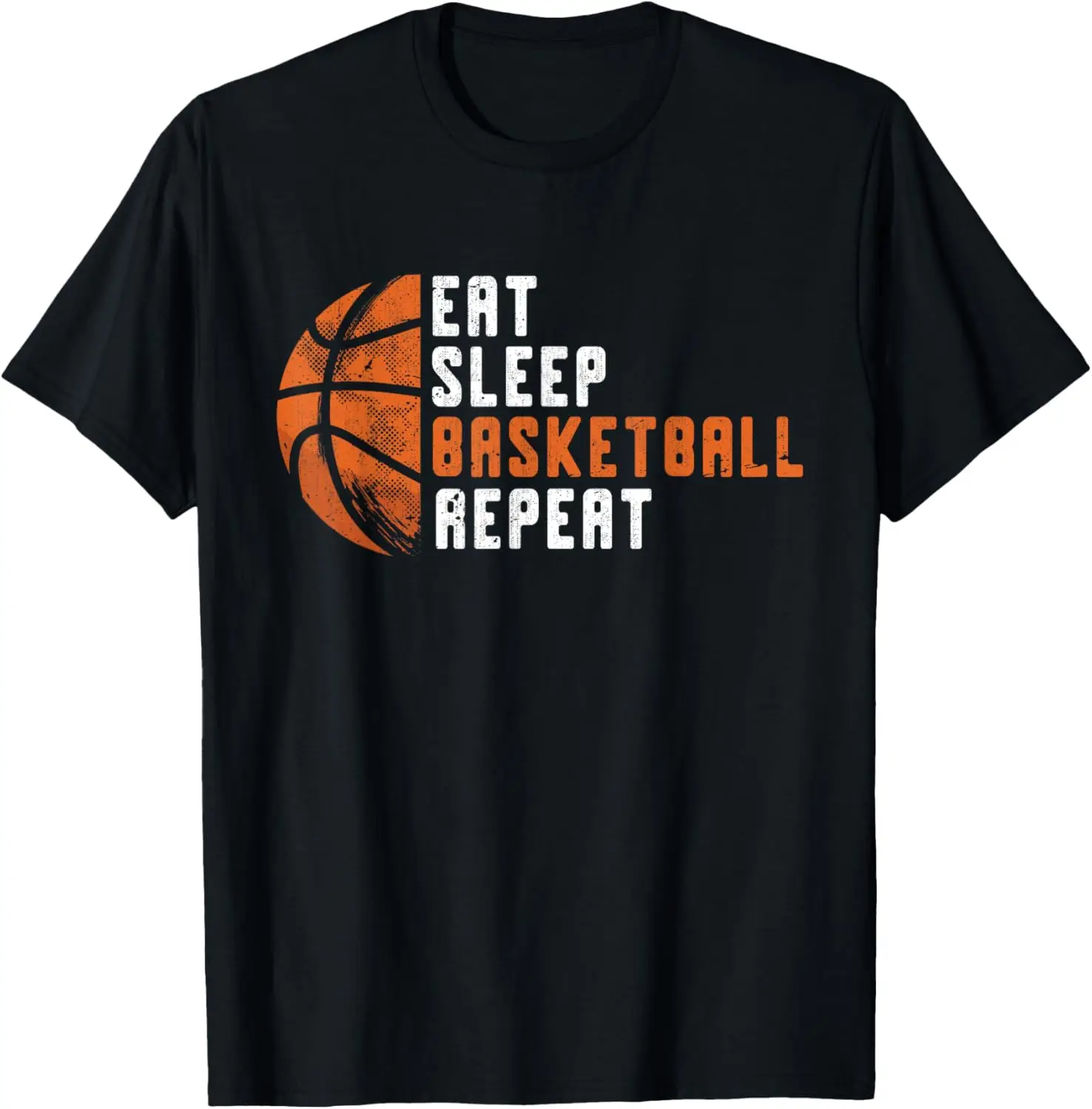 Entrenador de baloncesto Eat Sleep baloncesto repetir camiseta de baloncesto Unisex verano ropa de calle Tops Vintage Camiseta Hombre