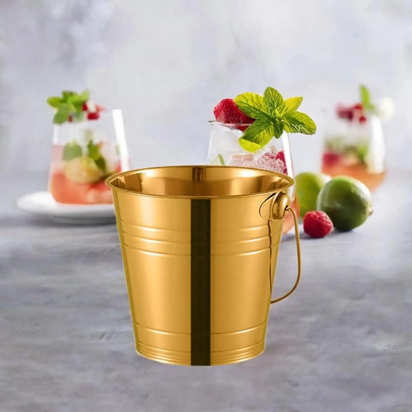 Ice Bucket Multiuse Metal Ice Pail for Entertaining Home Outdoor Activities