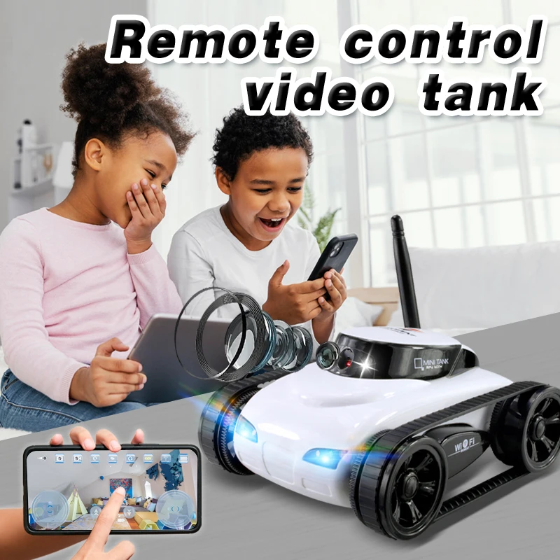 RC Tank Toys Intelligent WIFI FPV RC Car Real-time Mini HD Camera Video Remote Control Robot Tank Wireless Children\'s Toys Gift