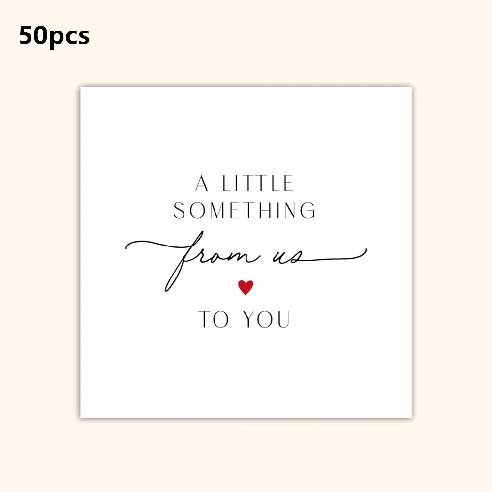 50 قطعة من بطاقات الشكر المربعة البسيطة، بطاقات تقدير صغيرة مناسبة لجميع المناسبات لتغليف الهدايا أو الأعمال أو ديكور الزفاف