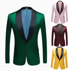 Men's bright face embossed suit Green Violet yellow blue Coat 2020 Custom Made Casual Wedding Prom Groom Blazer  Jacket