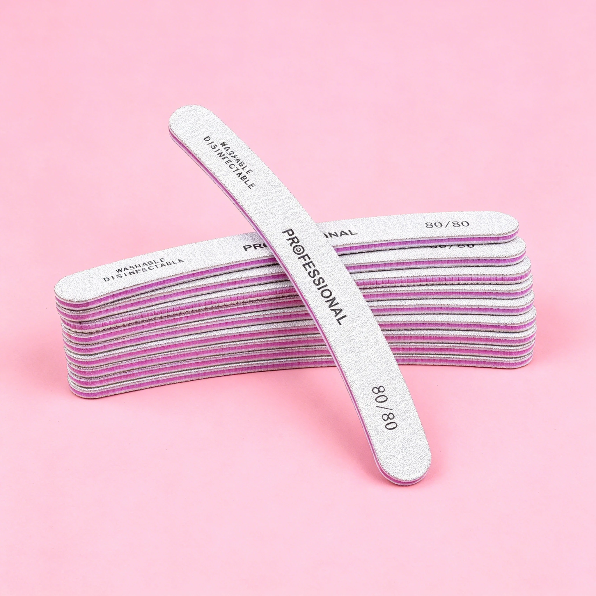 5/10Pcs Curved Banana Nail File Professional Buffer Block 80/100/180 Grit  Nail Sand Buffer for Acrylic Nails Salon Manicure