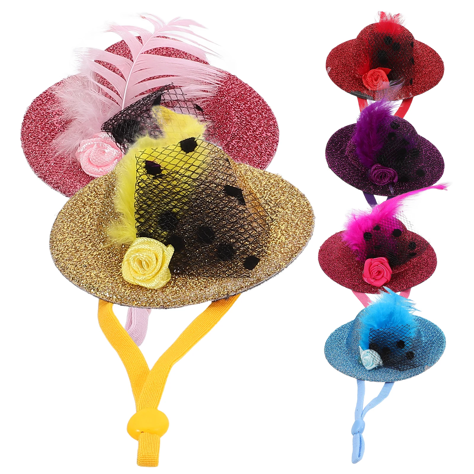 

6 Pcs Hen Hat Adjustable Pet Decorative Parrot Pp Mini Chicken Hats for Hens Interesting