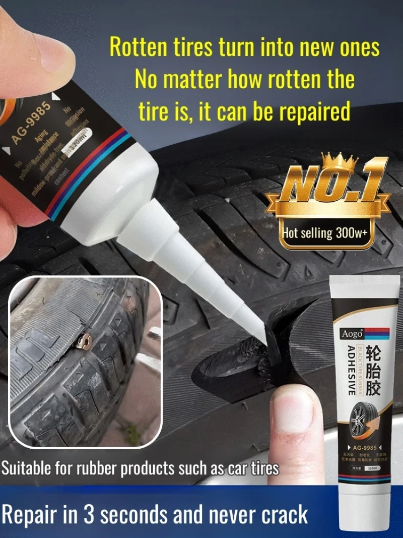 Tire crack repair special adhesive tire side off the skin scratches repair magi c tool high strength black soft sealant