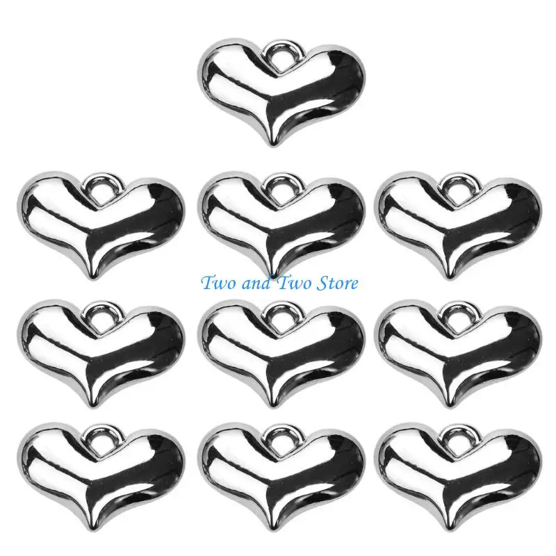 

HX6F Assorted Heart Shaped Pendant for DIY Projects Versatile Jewelry Making Supplies