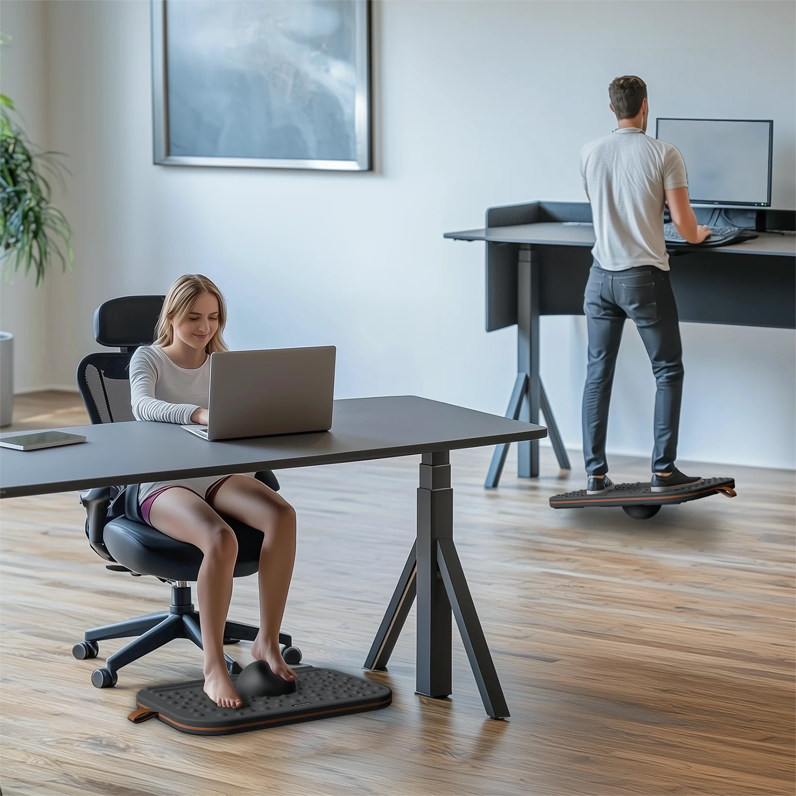 Balance Board Anti-Fatigue Dual-Sided Standing Desk Board for Office & Home Gym Core Training & Home Exercise Canada Stock