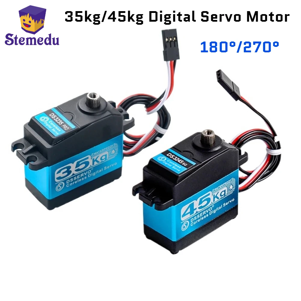 DS3235 PRO DS3245 Coreless Digital Metal Robotic Servo 35KG 45KG Motor 7.4V 180/360° IP66 with 25T Servo Arm for RC Car DIY Toys