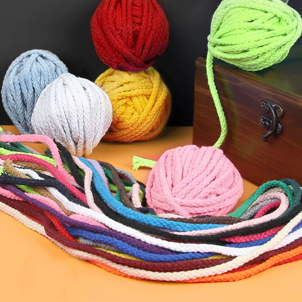 

5mm X 10/20Meters Macrame Rope 8-Strand Braided Cotton Rope Twisted Cords for Plant Wall Hangers Home Decoration DIY Projects